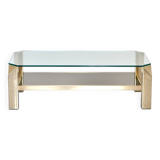 23kt Gold Plated Midcentury Coffee Table By Belgo Chrome. Vintage / Modern
