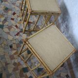 Pair of vintage rattan bedside tables