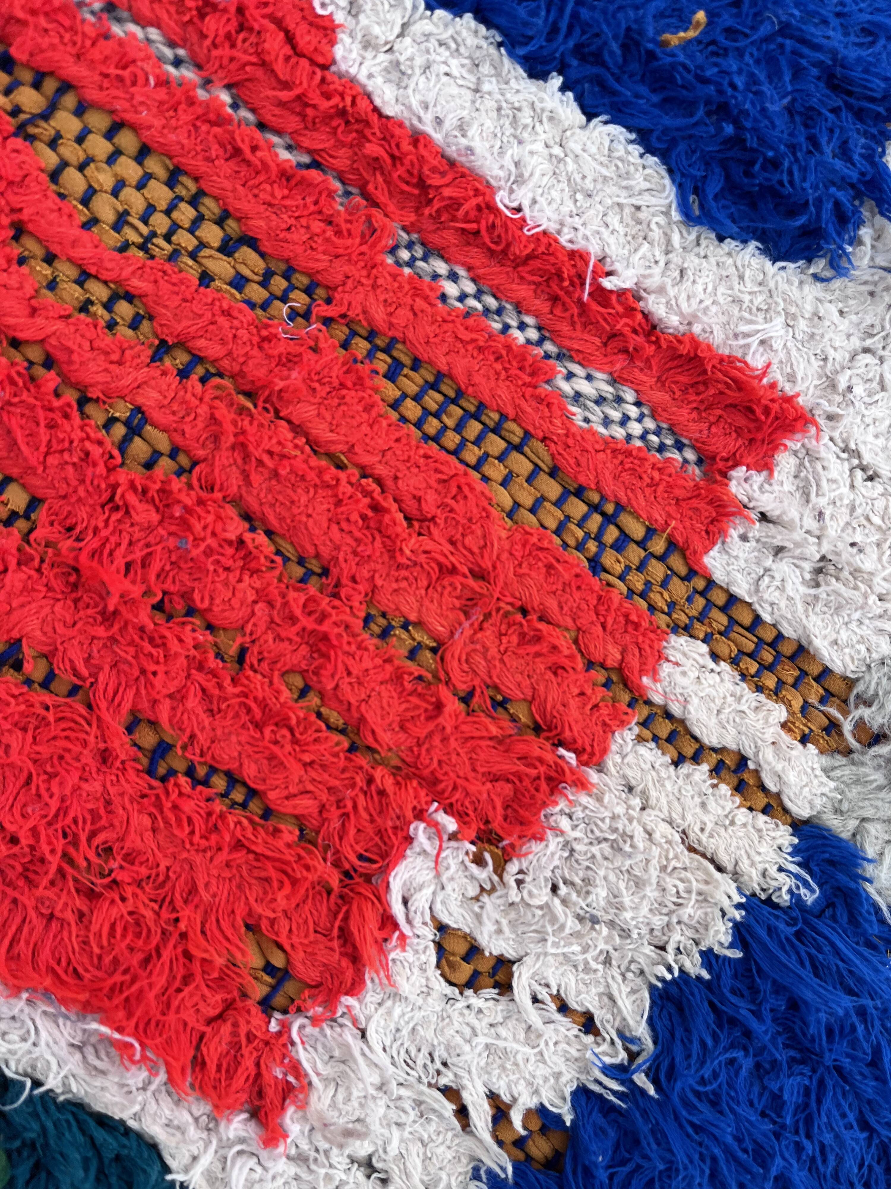 Carpet modern room Berbere boucherouite