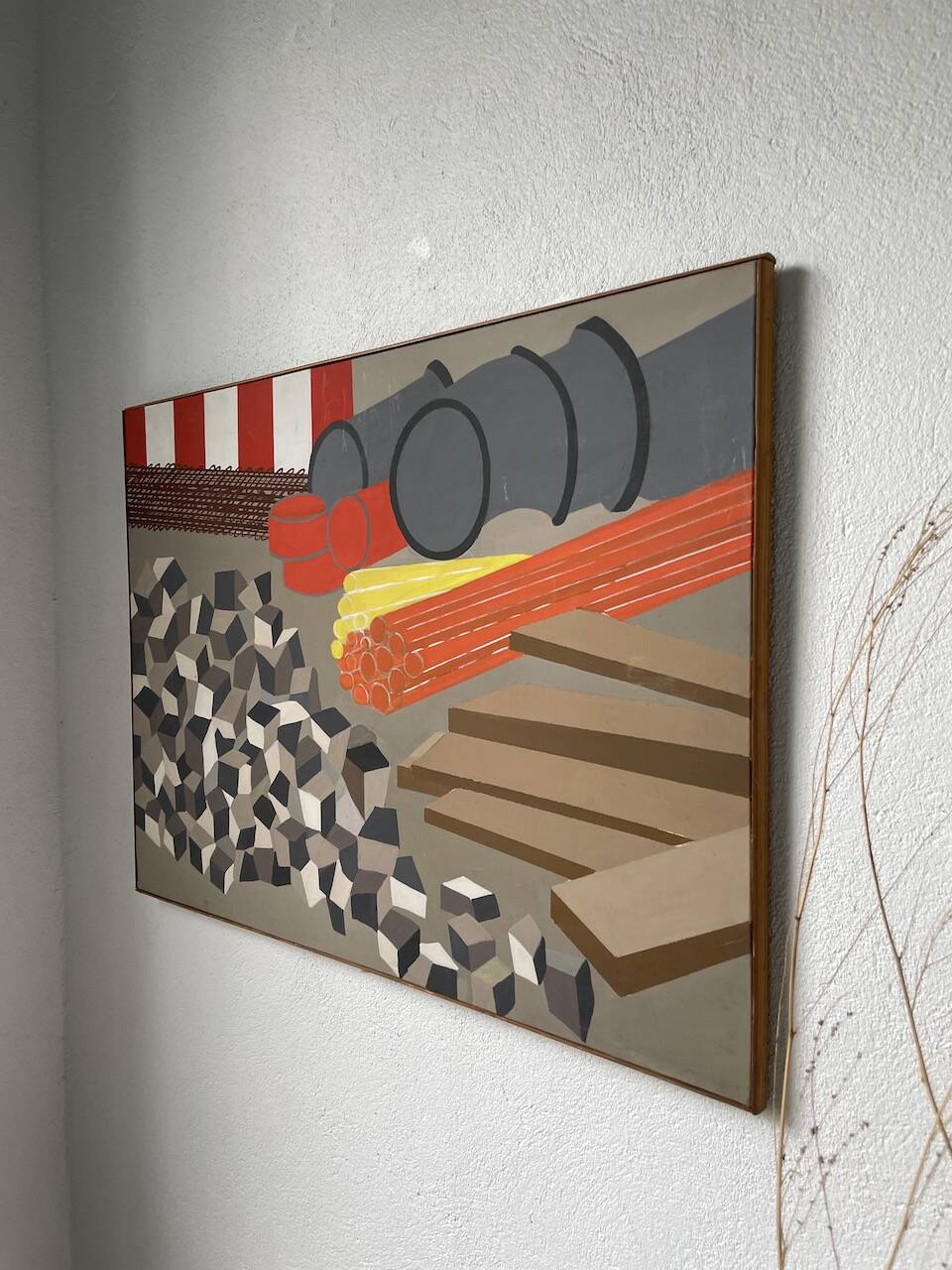 Toile travaux chantier abstraite