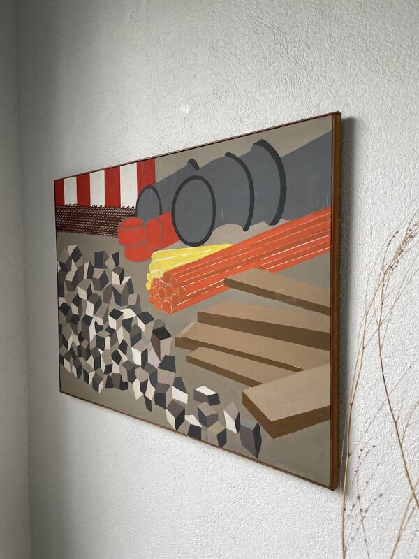 Toile travaux chantier abstraite