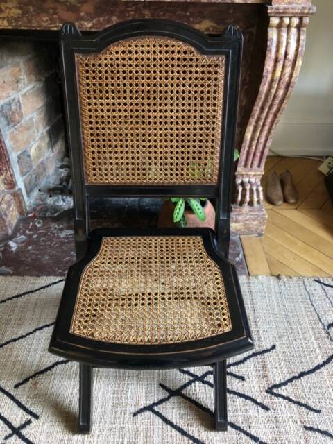 Set of 6 Roche Bobois folding chairs cannage dining room