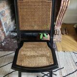 Set of 6 Roche Bobois folding chairs cannage dining room