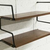 Zigzag string shelf 2 black ladders 2 teak shelves 1950 Width 47.5cm