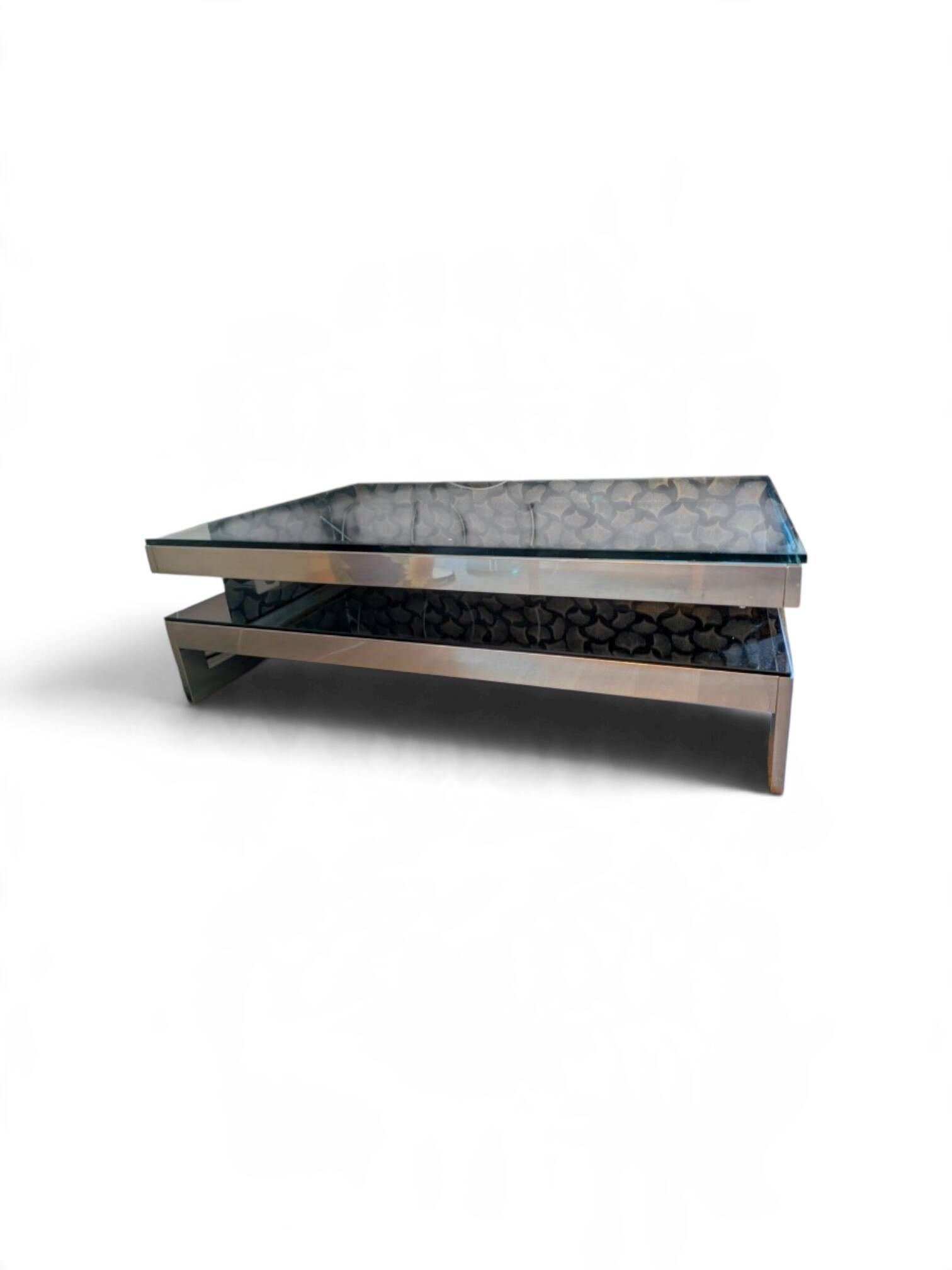 Table basse vintage en "G" par Belgo Chro, années 1970 - Chrom