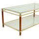 Coffee Table Italian Design Gold Plated Chrome Glass Orsenigo Hollywood Regency 120cm