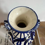 Blue-patterned ceramic vase