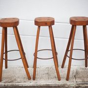 Bar stool X 3, wood and metal stool, brustalist stool, high stool