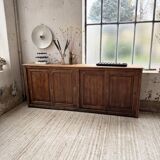 XL oak workshop sideboard with sliding doors from 1900