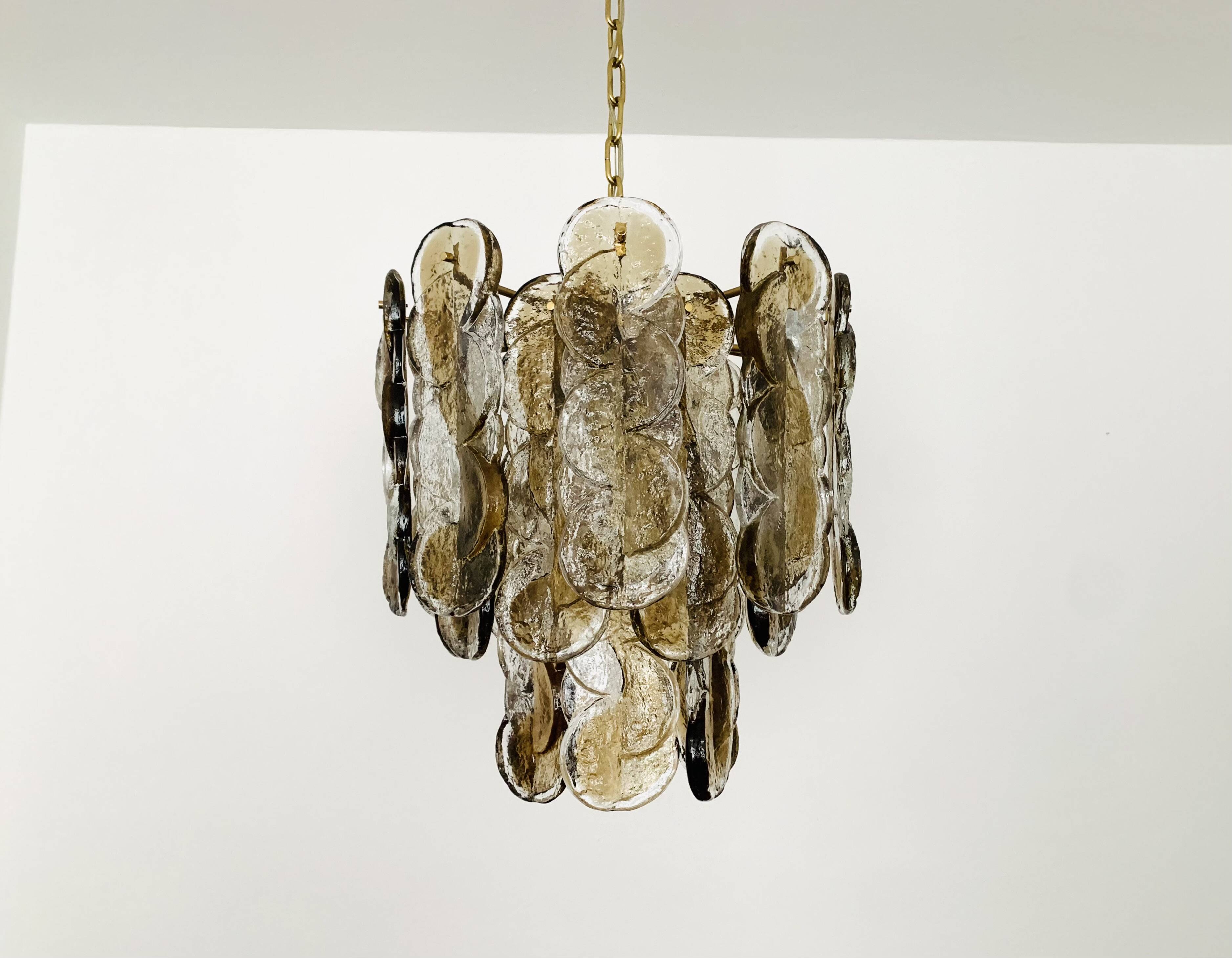Large smoked glass citrus chandelier by j.t. kalmar