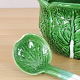 Vintage Ceramic Bordallo Pinheiro Cabbage Tureen Bowl, Portugal 60s