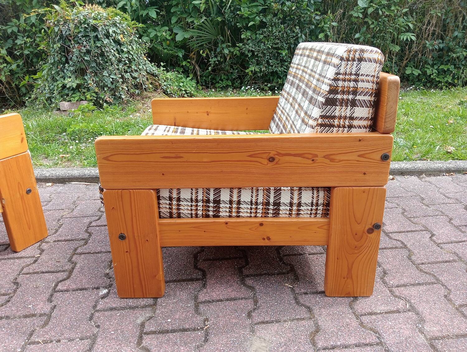 70s brutalist armchairs