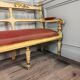 Carved wooden bench, gilded and painted, Italy around 1880, 510cm long.