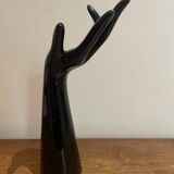 Black ceramic hand sculpture