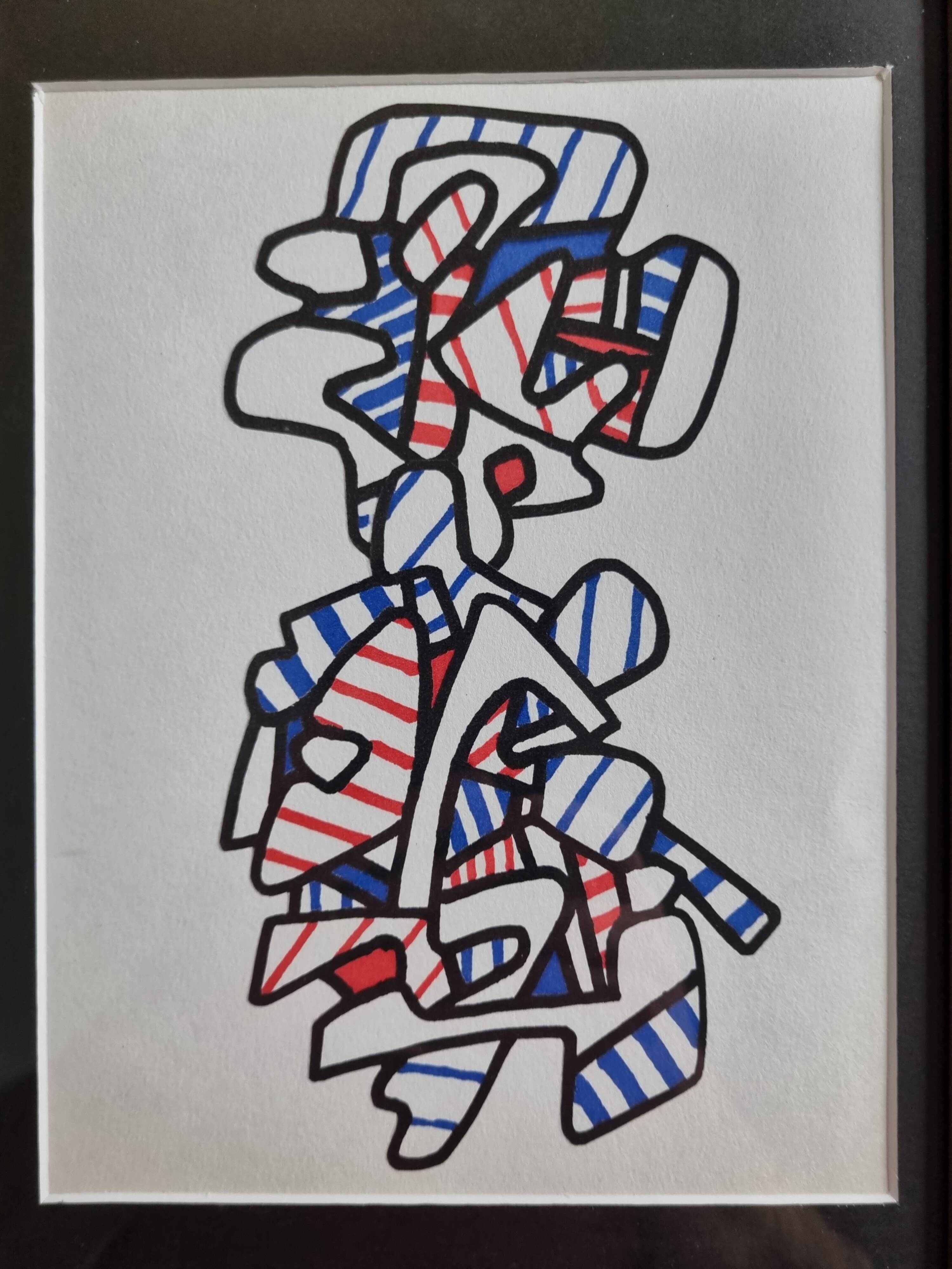 Screenprint after Jean Dubuffet, 1970s, gilded frame under glass, 21 x 31 cm