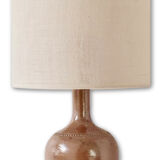 Lampe grès et jute tissée