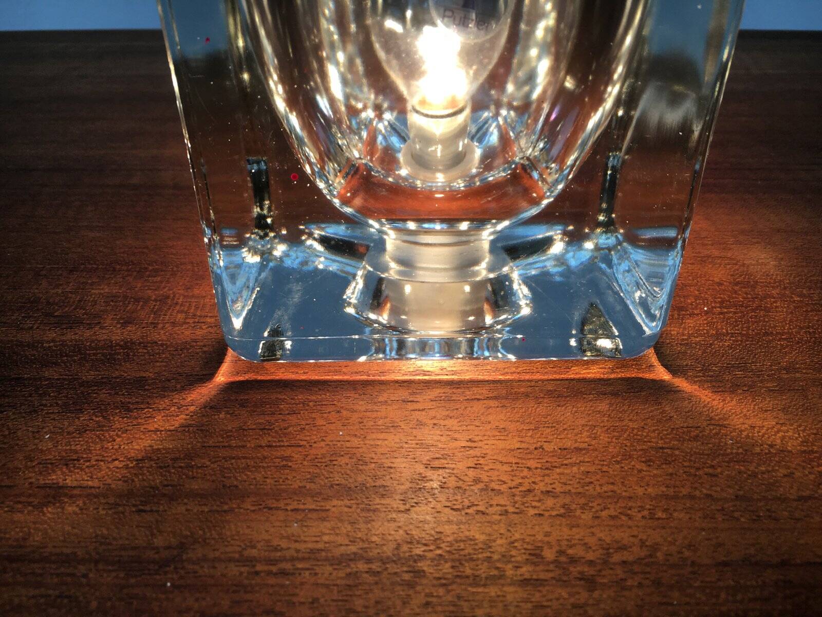 Vintage German table lamp in glass TA 14 Cube by Peill & Putzler, 1970s.