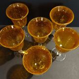 Series of six water glasses blown glass Biot XXth