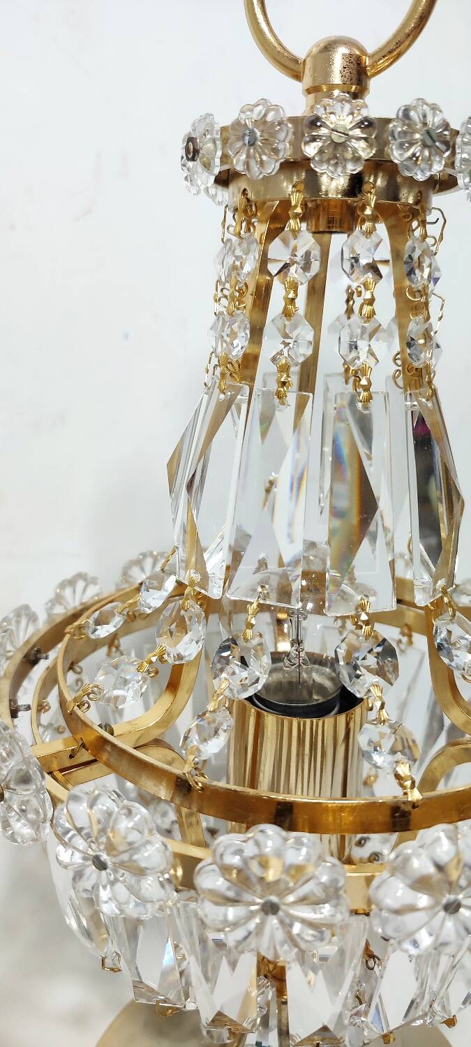 Paire de lampes de table en cristal. Espagne, années 1980.