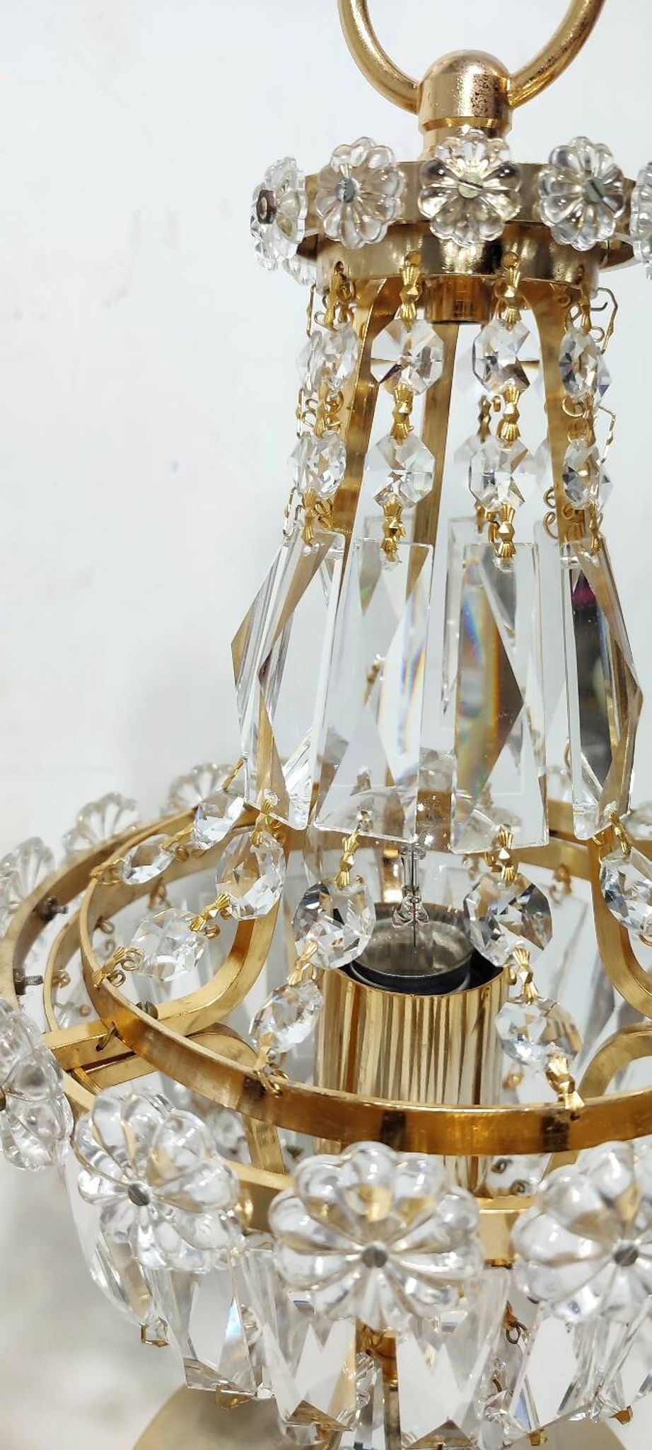 Paire de lampes de table en cristal. Espagne, années 1980.
