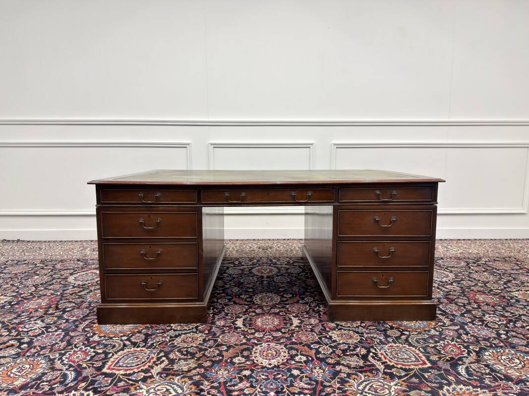 Large Antique English Desk Partnerdesk