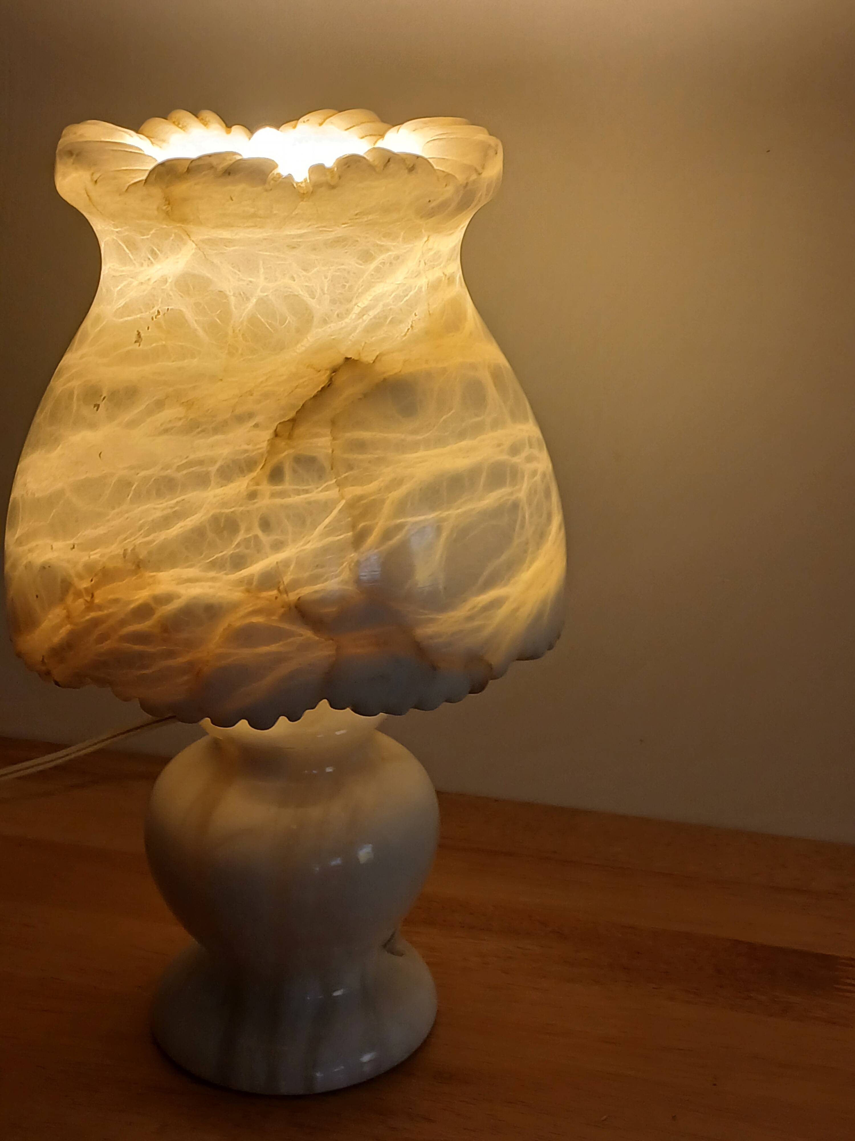 vintage alabaster marble lamp from the 50s-60s