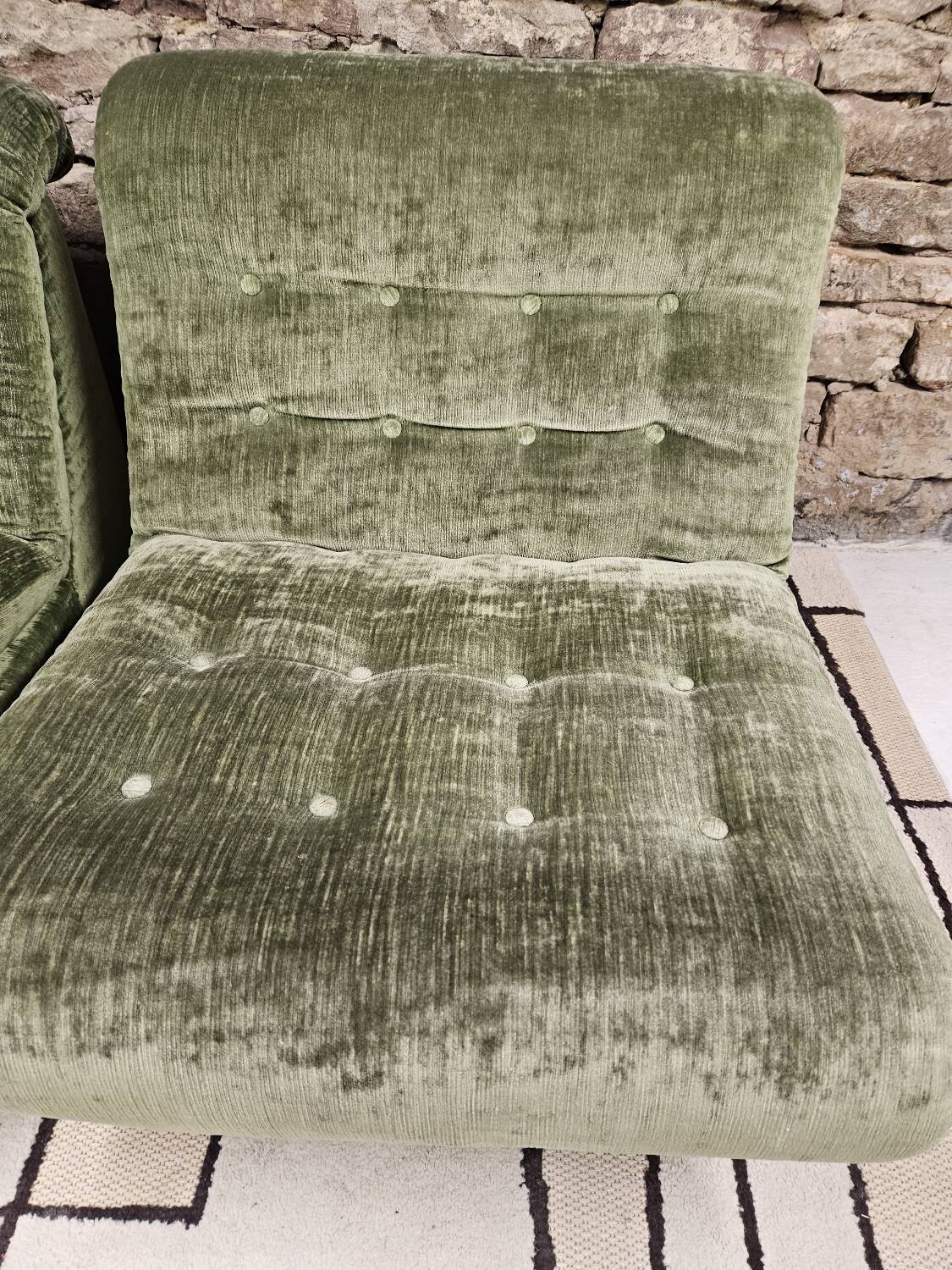 Pair of vintage velvet armchairs 1970"