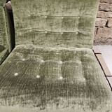 Paire de chauffeuse velour vintage 1970"