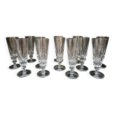 12 Saint-Louis Guernesey model champagne flutes in cut crystal