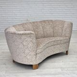 Canapé "Banane" danois 2 places des années 1970, velours d'origine.