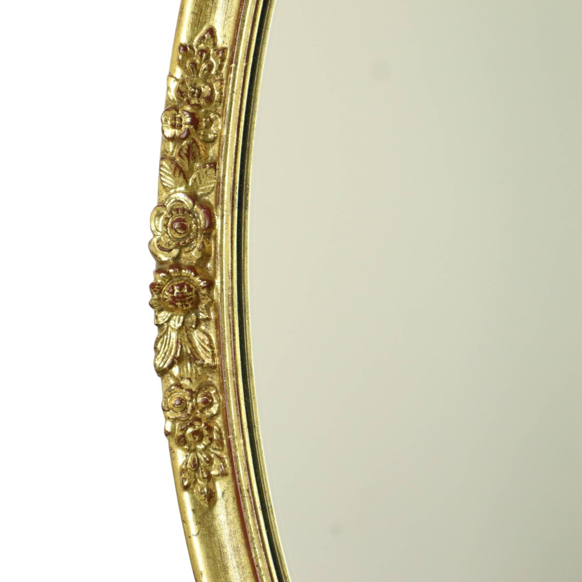 Hollywood Regency Golden Mirror Oval Deknudt Classic