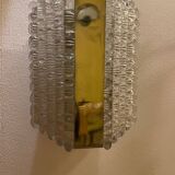 Kaiser Leuchten wall lamp ice glass 1970