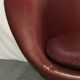 Red leather tulip foot chair