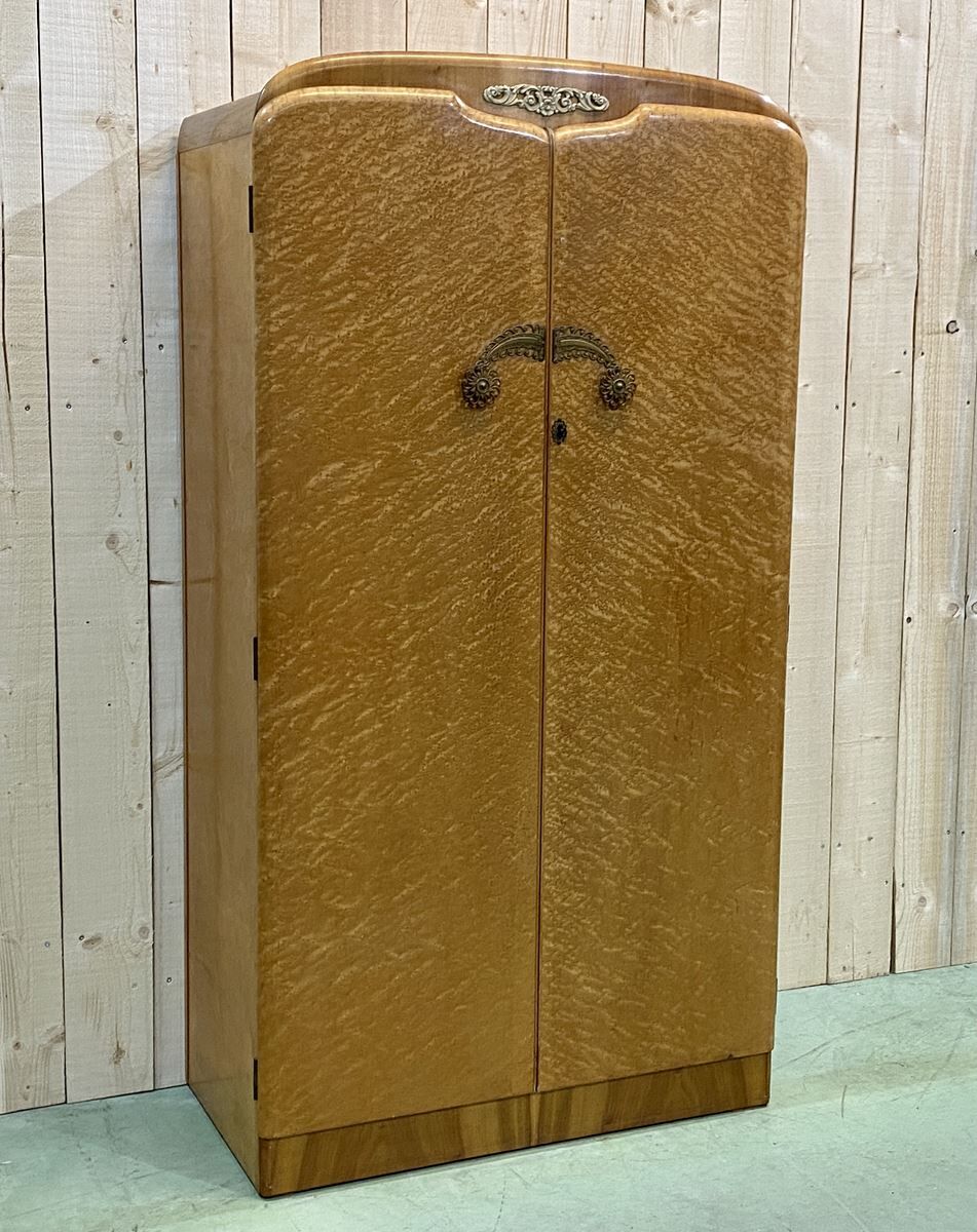 English 1960s student cabinet in elm magnifying glass