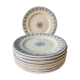 Series of 12 flat plates XIXth earthenware Terre de Fer Clairefontaine