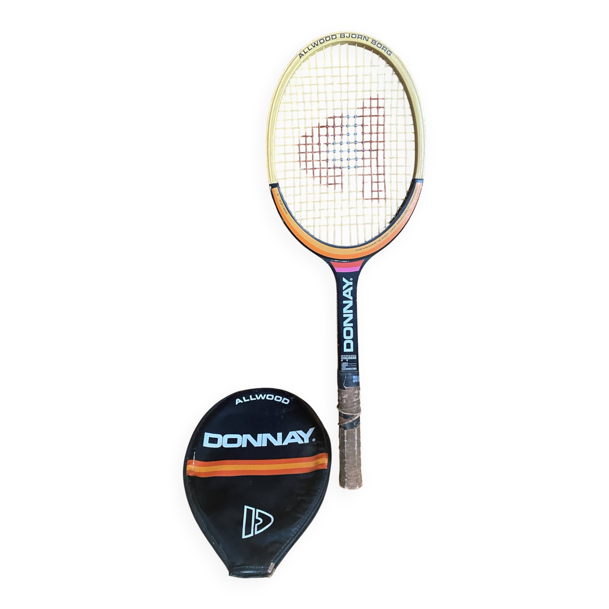 Vintage donnay bjorn borg wooden tennis racket + cover