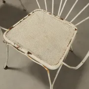 Vintage white lacquered iron garden chairs, Italy, 1950s