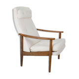 Scandinavian high back armchair from the 1960s adjustable headrest, restored