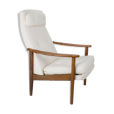 Scandinavian high back armchair from the 1960s adjustable headrest, restored