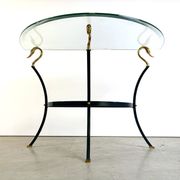 Hollywood regency brass swan console, 1980s
