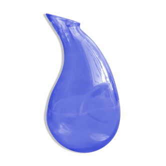 Blue glass water pitcher