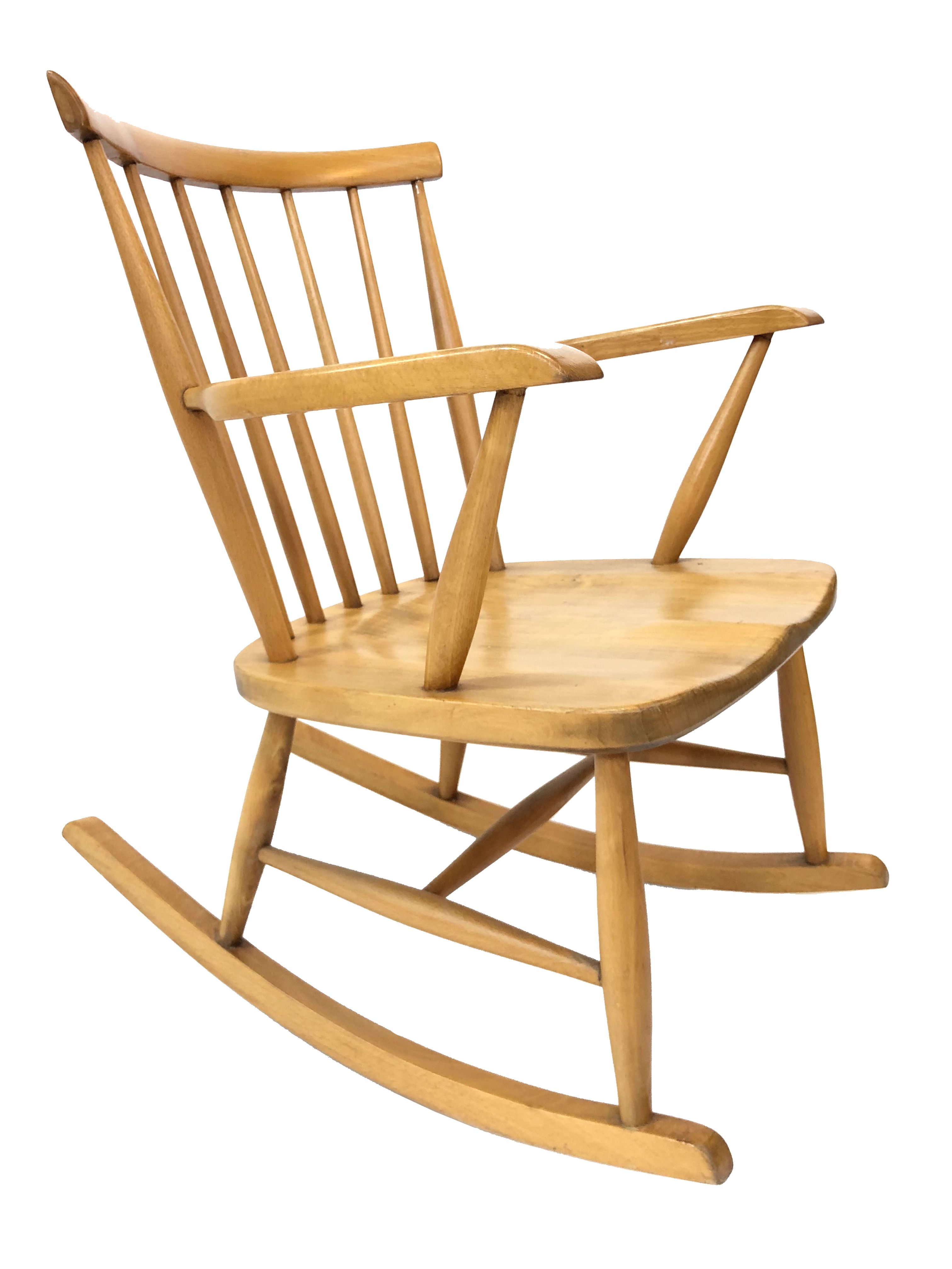 Vintage 1960s minimalist Danish rocking chair rocking chair