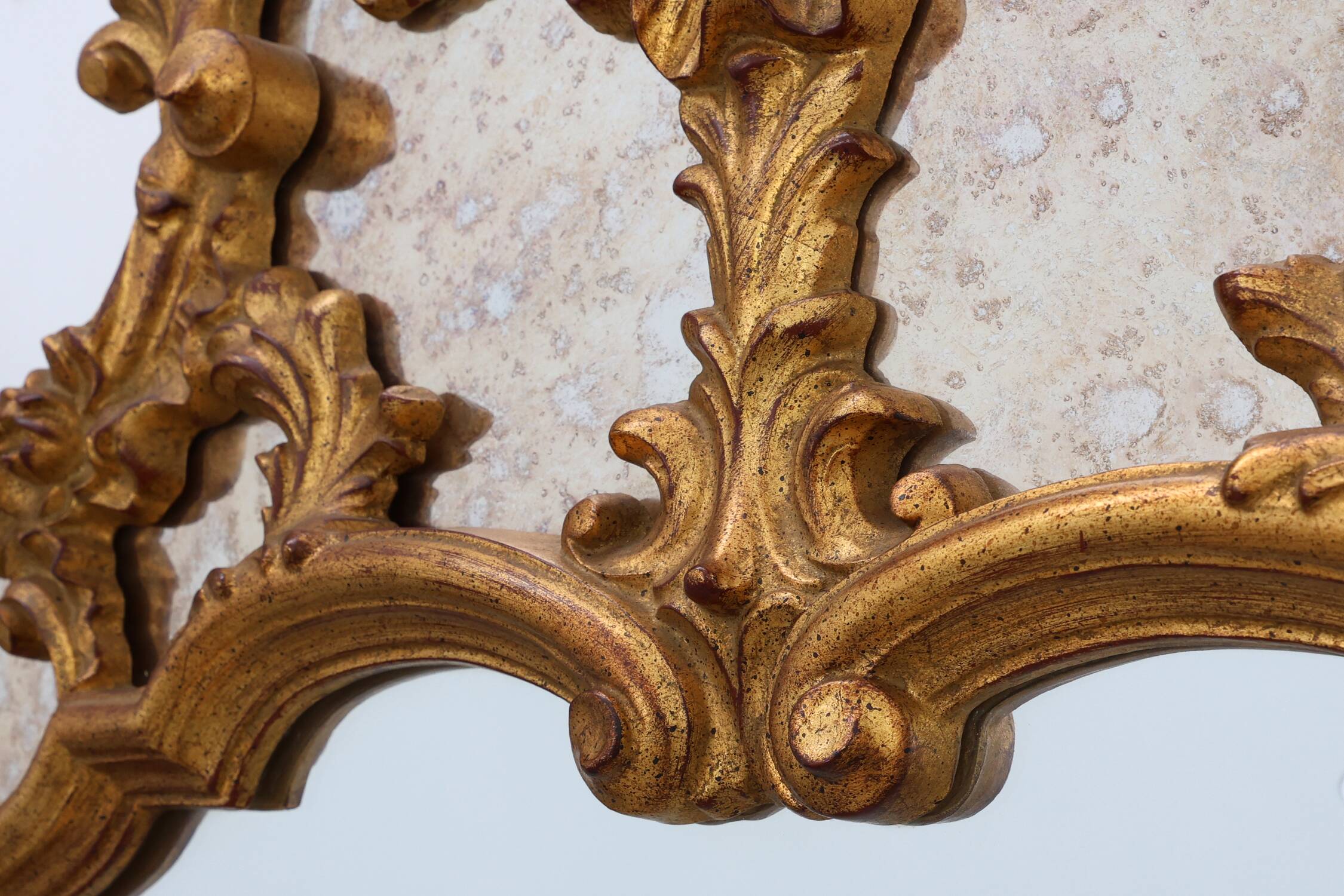 20th century large gilded baroque style mirror by Deknudt, Belgium