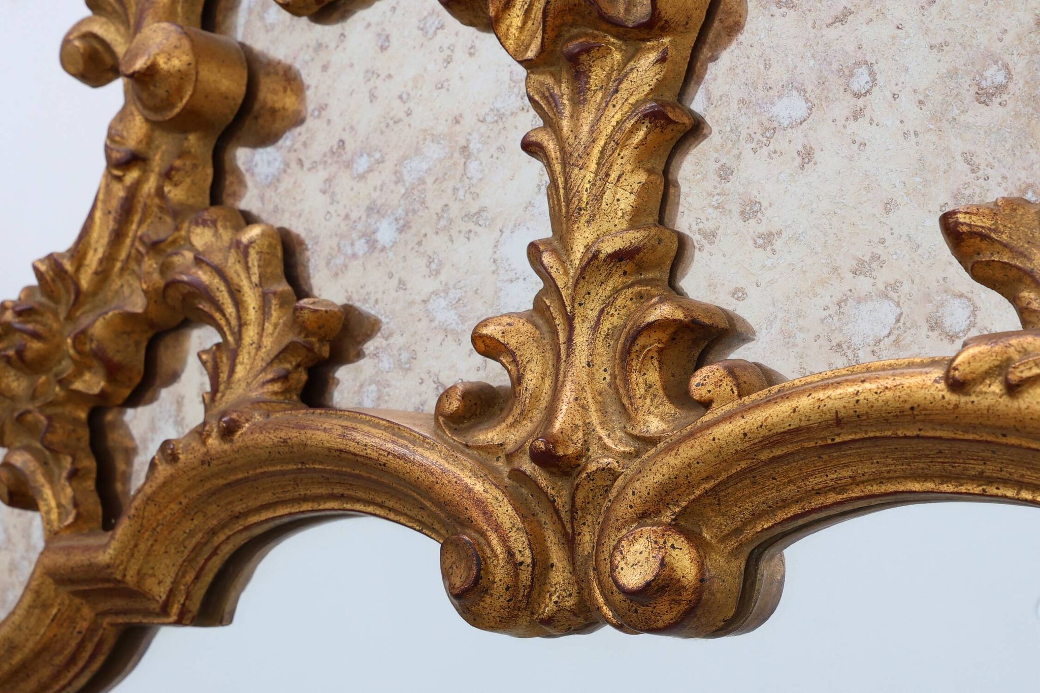 20th century large gilded baroque style mirror by Deknudt, Belgium