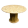 Round breccia marble pedestal table | 1980s vintage stone dining table | Postmodern