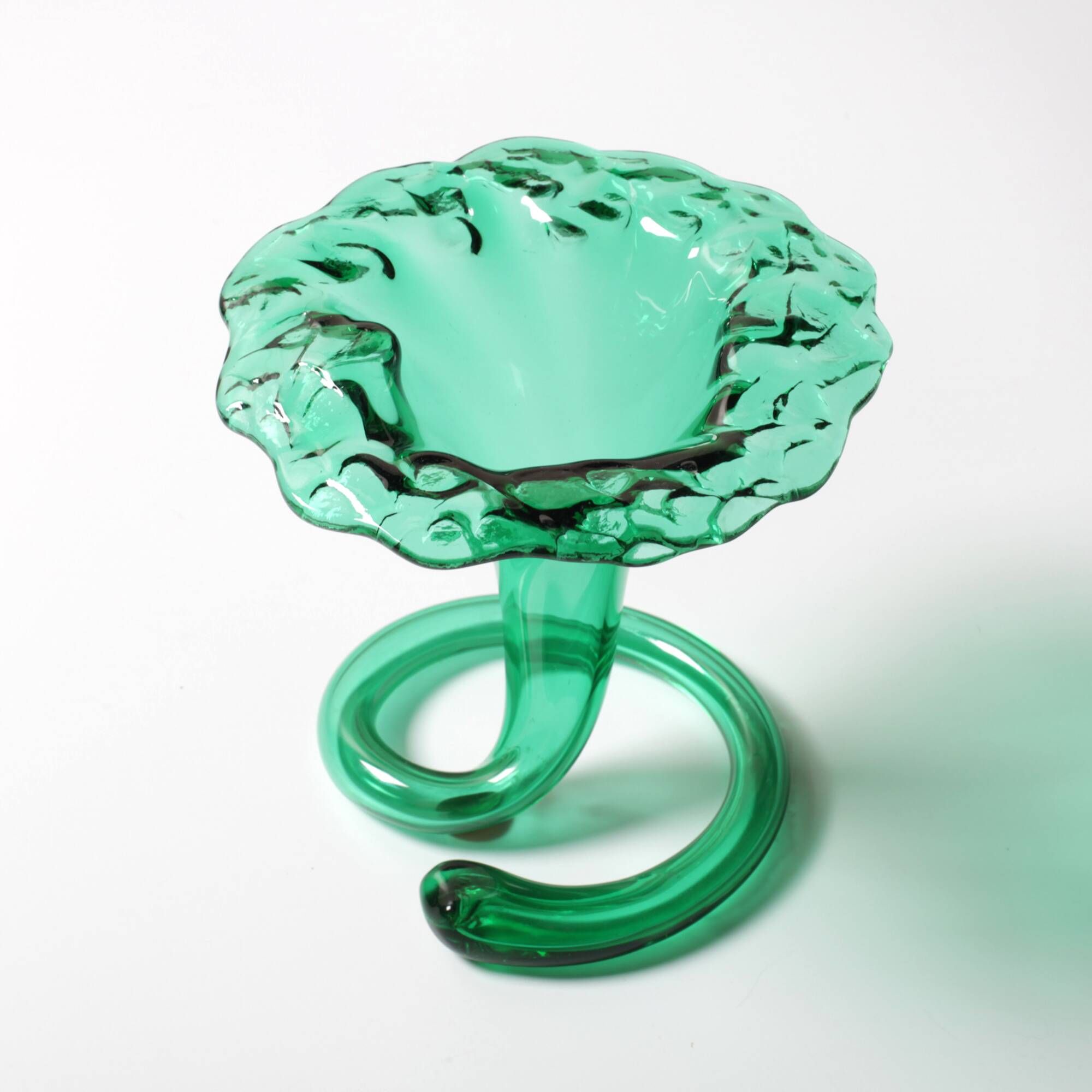 Vintage Green Glass Art Vase / Hand-blown Home Decor / Stilvetro / Rome