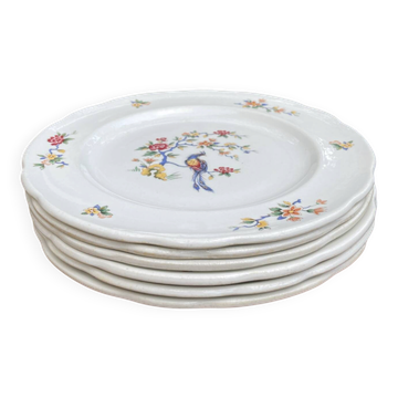 Assiettes plates bord chantourné Sarreguemines boheme chic