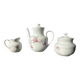 Antique tea set in Limoges porcelain by Chastagner, 3 pieces.