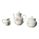 Antique tea set in Limoges porcelain by Chastagner, 3 pieces.