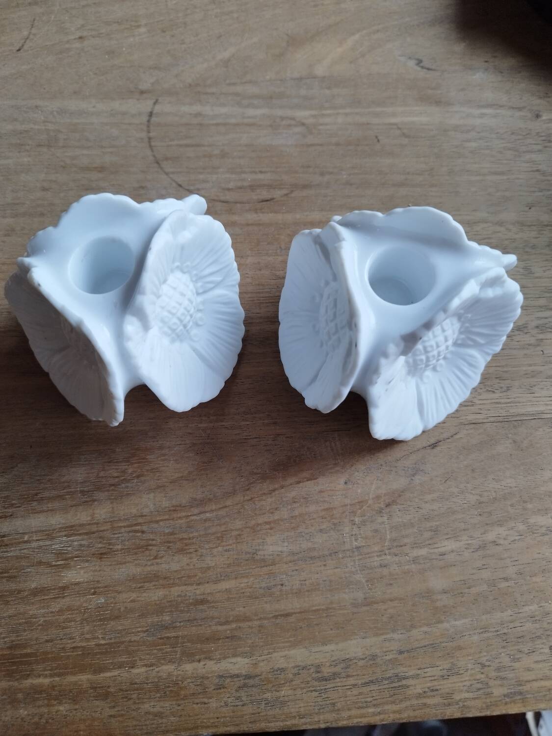 Pair of Limoges porcelain candlesticks